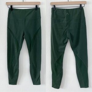 Varley Mesh Stripe Deep Kelly Green High Rise Leggings Size Small